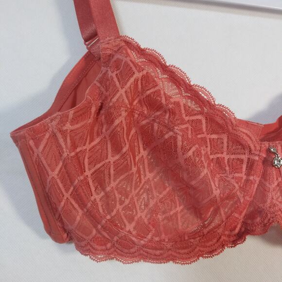 HSIA Coral Unlined Underwire Lace Bra Size 36D - Picture 3 of 7